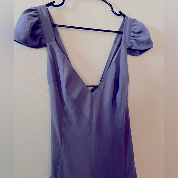 NastyGal Wideleg Chiffon Jumpsuit exclusive Lilac color SZ M! - Picture 2 of 6